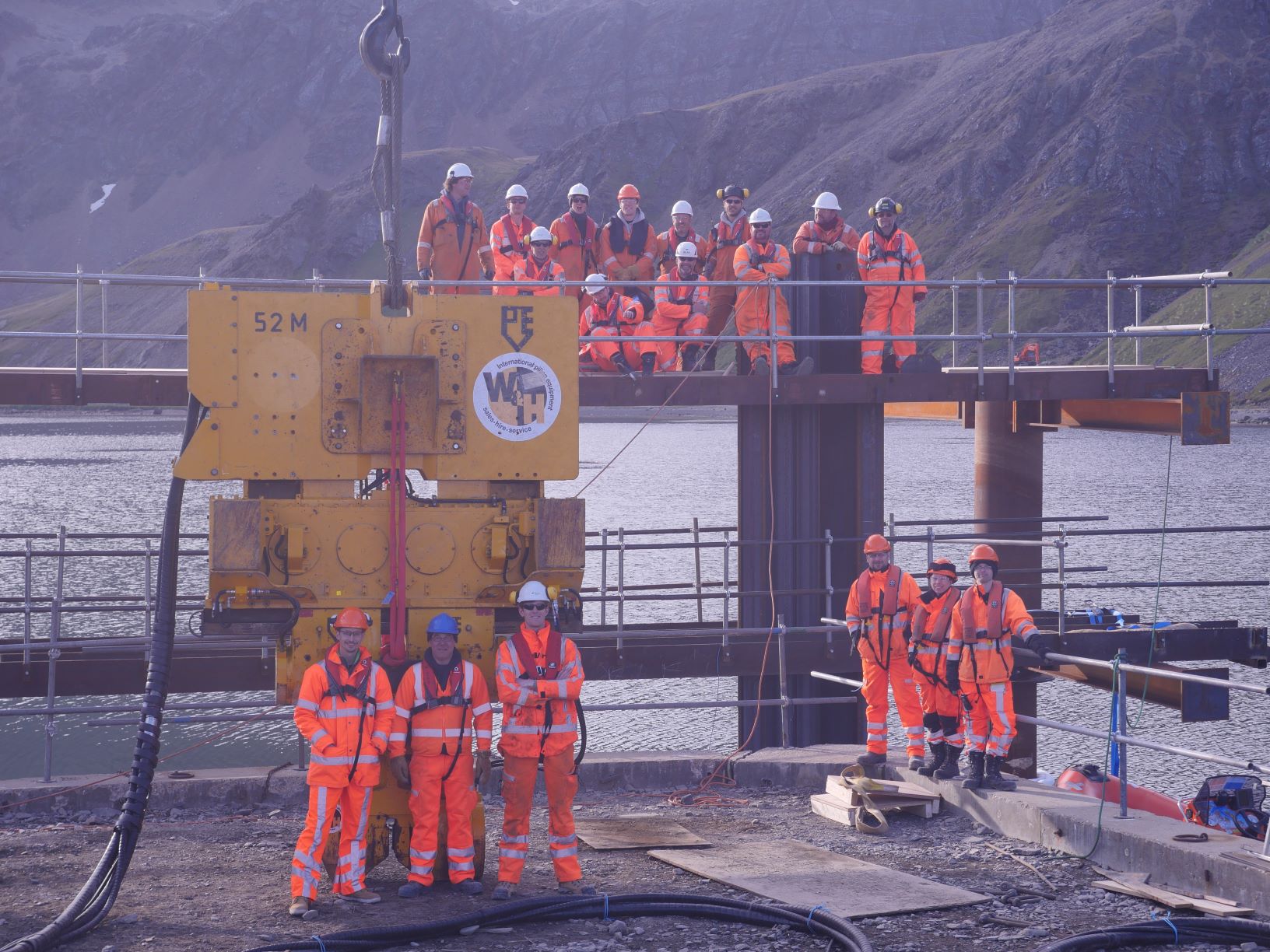 Group shot of sheet piles installed at King Edward Point
