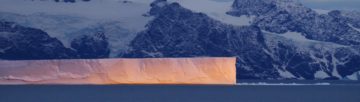 A snow covered mountain.