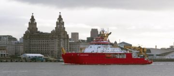 A large ship in a body of water