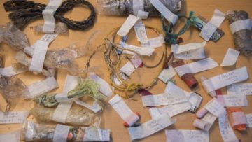 A variety of items on a table.