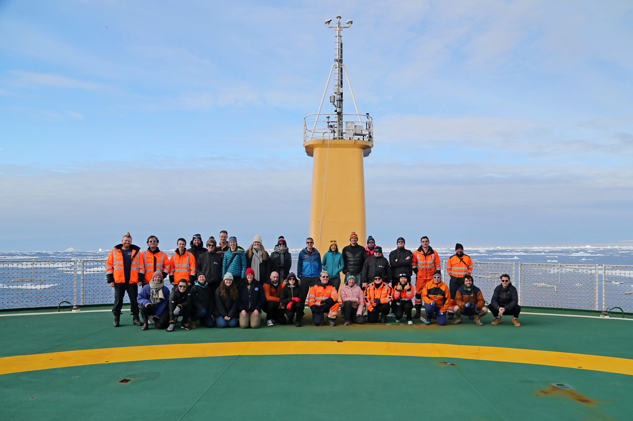 A group of people on a ship