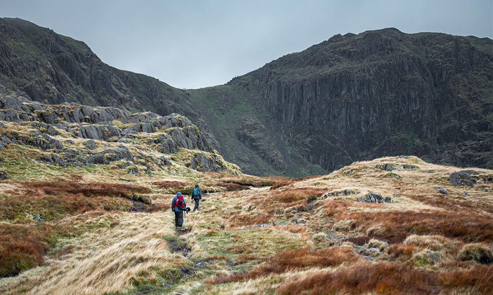 two hikers in the mountains