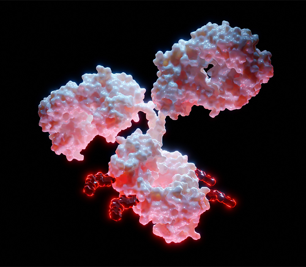 A 3D Rendering of Antibody Drug, new modalities complex medicines