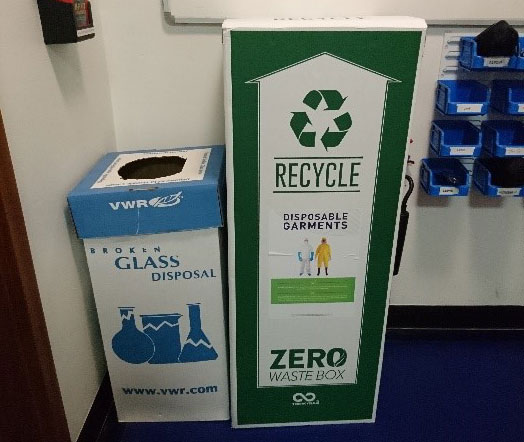 Glass and Lab garment recycling points