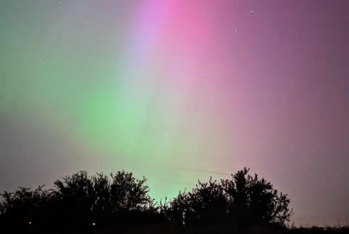 The aurora in Nottingham. Credit: Penny Reeve