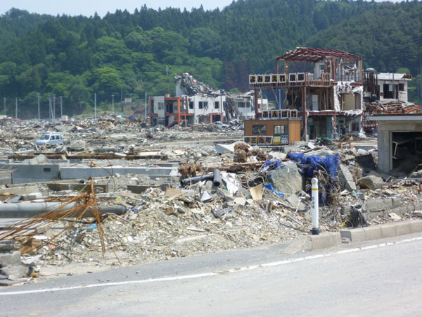 Figure 2: Tsunami devastation of Minamisanriku. (Photo Hannah Evans)
