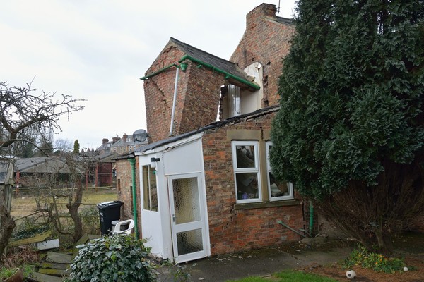 Damage caused to No 26 Magdalen’s Close by sinkhole that developed on Monday 17 February 2014