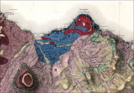 Extract from Geological Survey of Ireland Sheet 8, Ballycastle, August 1887.