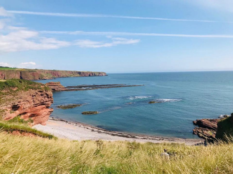 View over North Sea from Seaton Cliffs