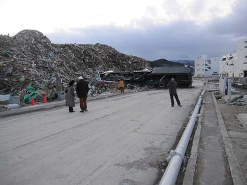 Minamisanriku, northern Honshu; debris clearing after the tsunami.