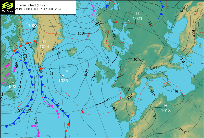 Surface pressure - Forecast chart