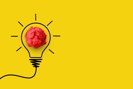 Lightbulb used to indicate a new idea