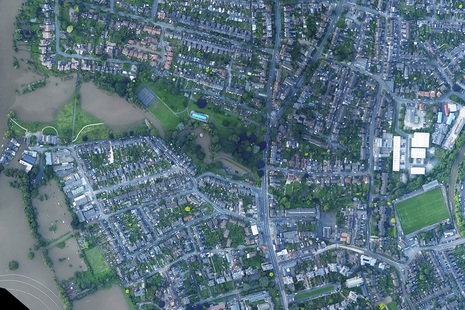 Flooding in Worcester, England
