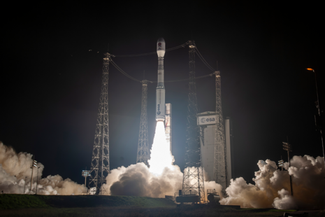 Wide view of Vega-C liftoff with Smile. Credit: ESA-S. Corvaja
