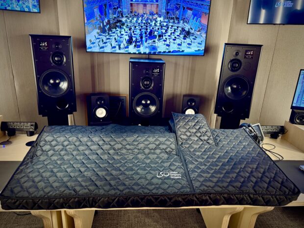 Professional audio mixing console protected by ARB Covers designs bespoke quilted covers.
