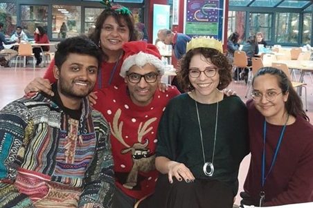 Image shows people within Christmas clothing