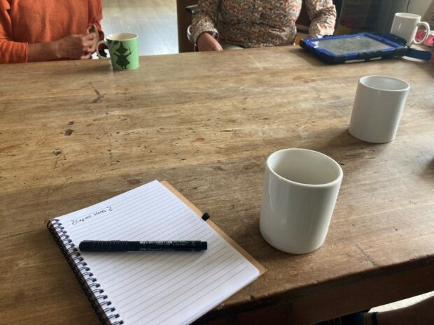 Observing farm advice in action around the kitchen table.