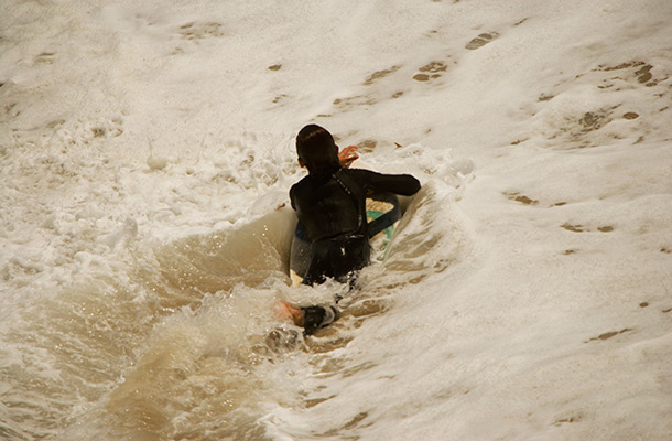 A surfer in the sea