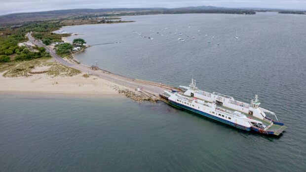 The Sandbanks to Shell Bay chain ferry across the mouth of Poole Harbour