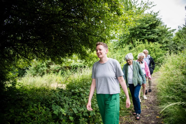 A health and nature walk at Gillespie Park in Islington from Happier Outdoors 2024. © Sally Oldfield.