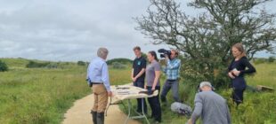Behind the scenes, Tony Juniper and film crew, Lincolnshire Coronation Coast National Nature Reserve