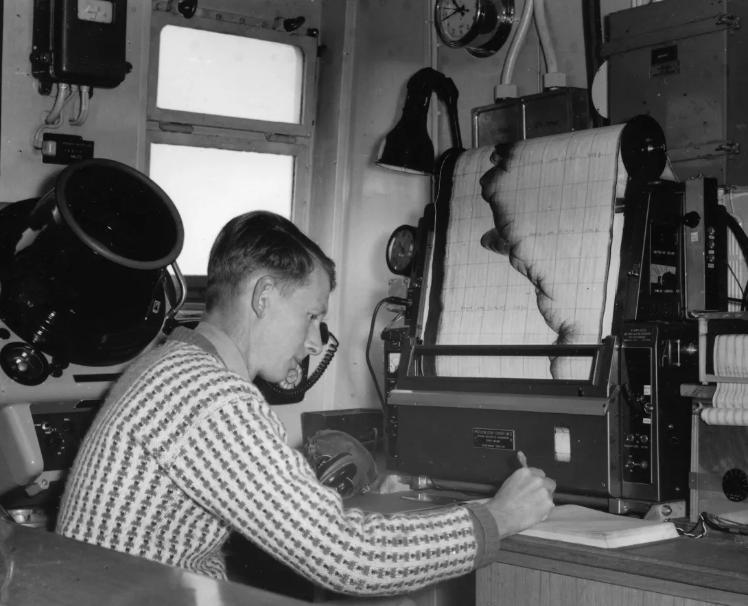 Scientist at Work on RRS Discovery
