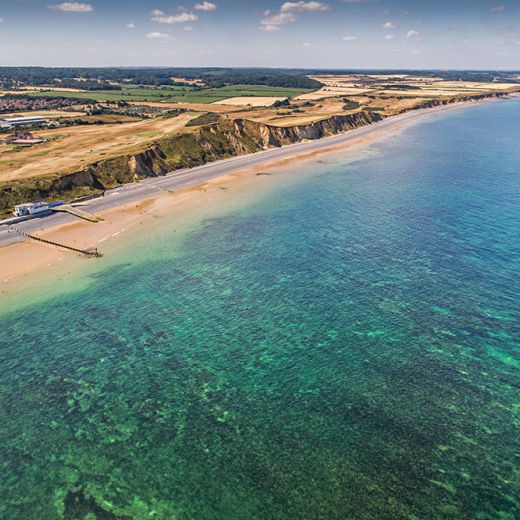 Sheringham beach from above
