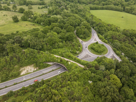 An aerial view of Lamberhurst Green Bridge (A21) Credit: National Highways