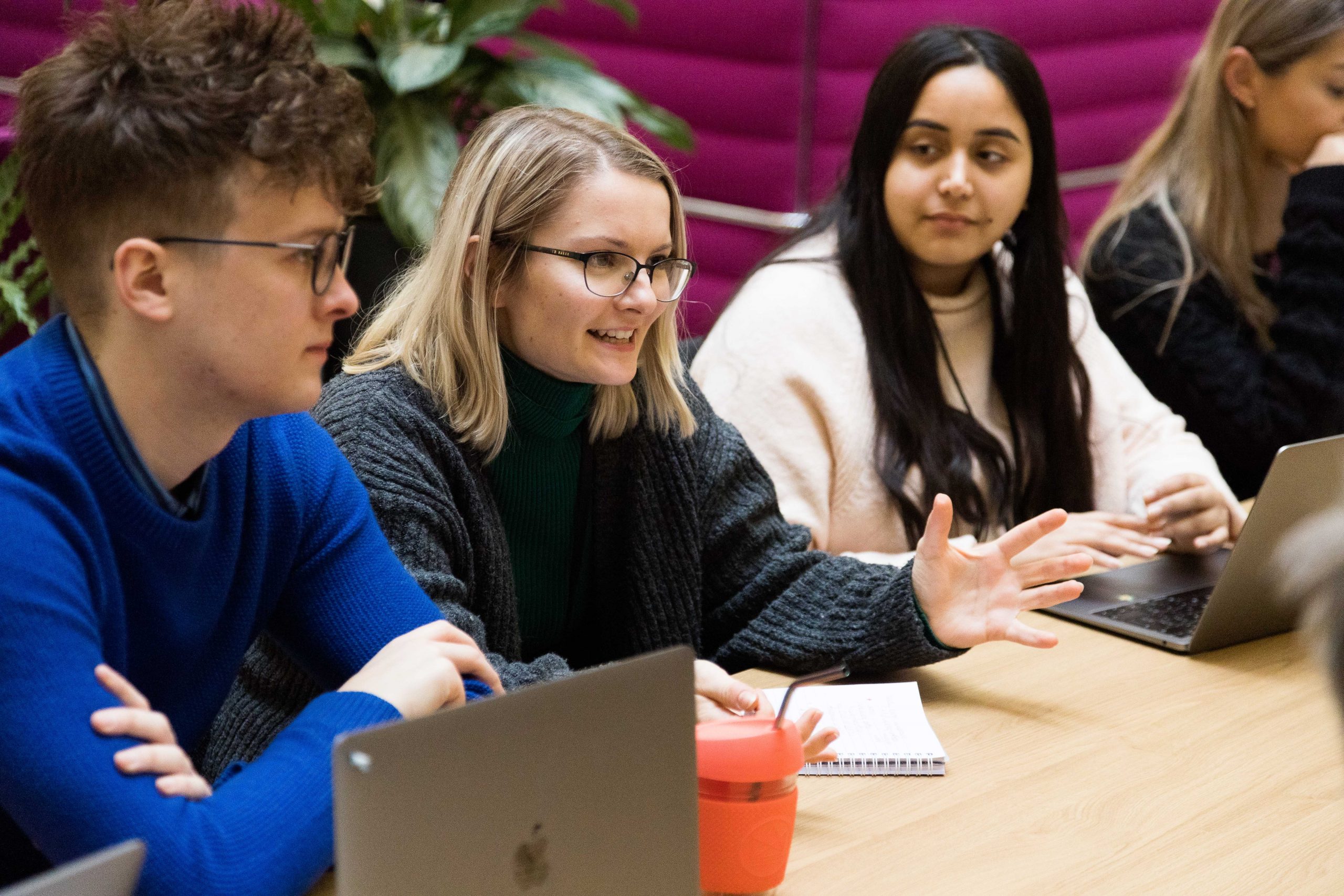 Photograph of the team in discussion