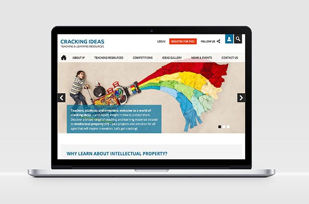 Image of education portal homepage on a laptop.