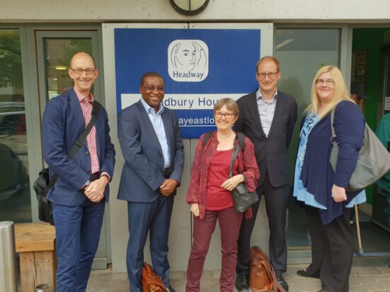 Committee members on a visit (Phil Jones, Seyi Obakin, Liz Sayce, Carl Emmerson, Victoria Todd)