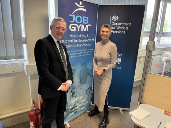 Professor Stephen Hardy visiting a Job Centre with SSAC colleague Daphne Hall.