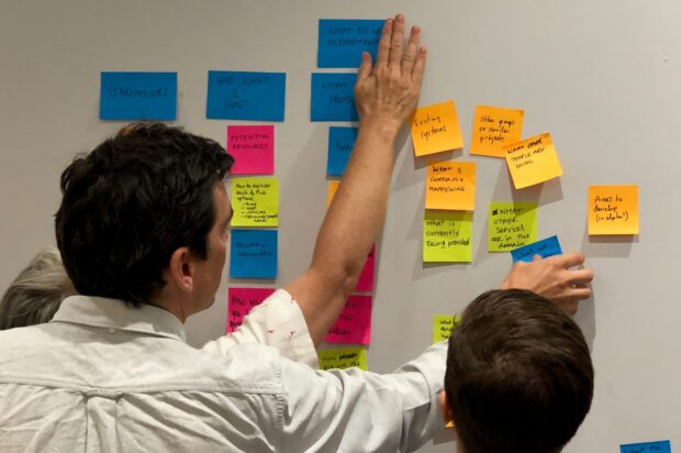 people creating an affinity map