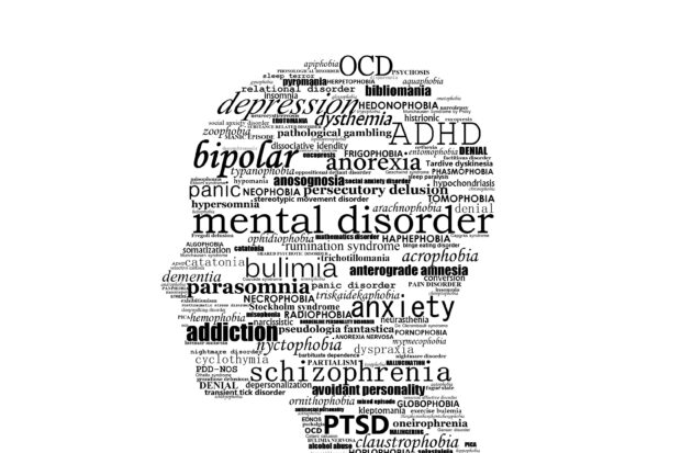 Head made out of mental health issues