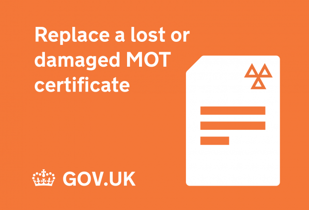 Replace a lost or damaged MOT certificate graphic