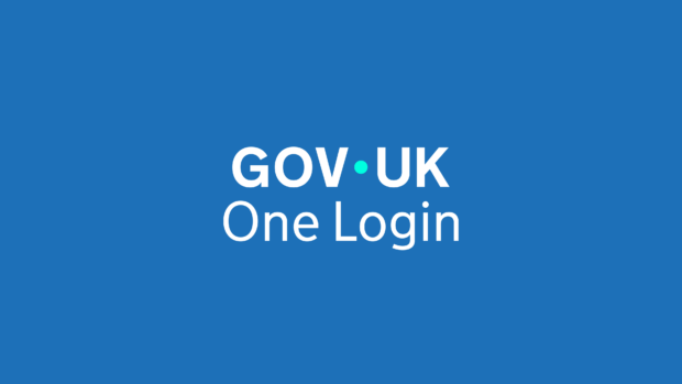 The GOV.UK One Login logo against a blue background