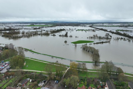 A photo of a flooded field in Somerset
