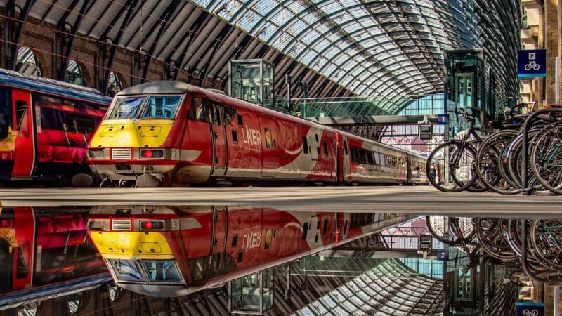An LNER train at Kings Cross station