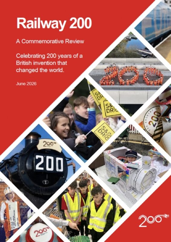 Cover of Railway 200 commemorative report
