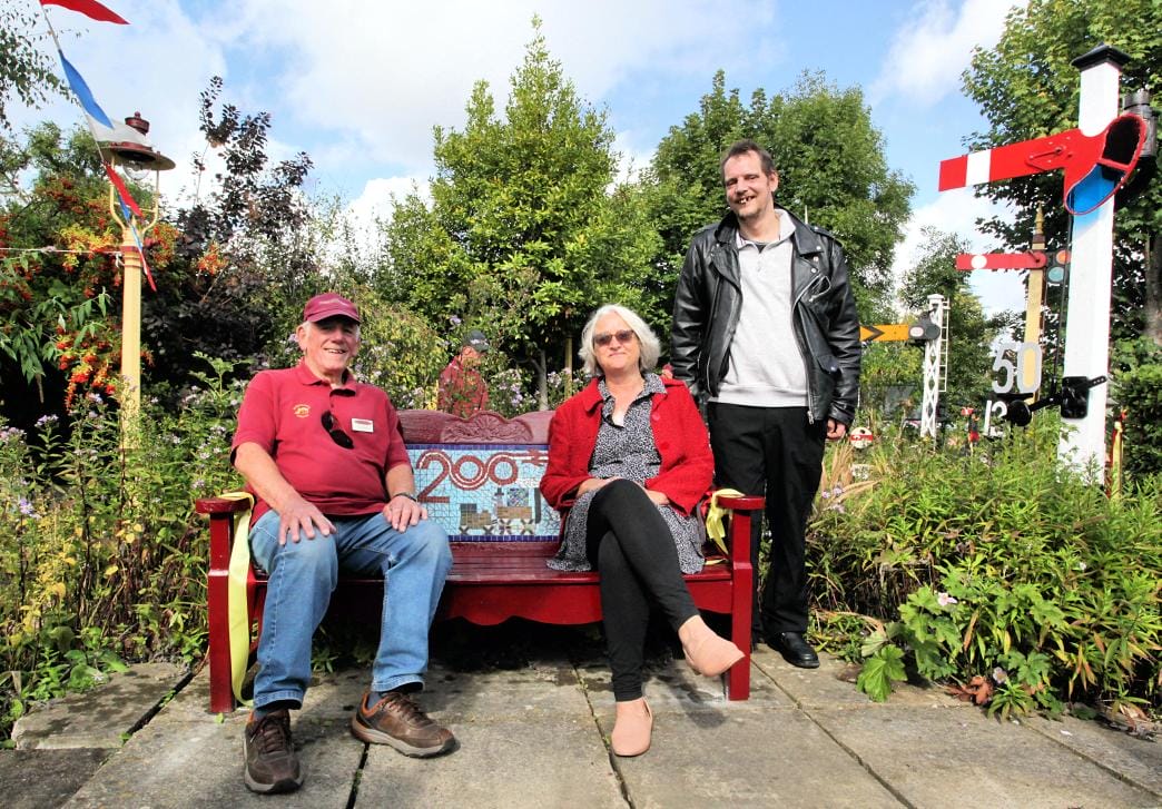 Railway 200 event - people sitting on bench