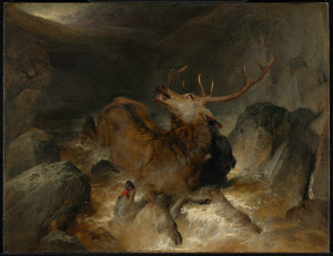 N00412 &copy; Tate Images | Deer and Deer Hounds in a Mountain Torrent ('The Hunted Stag')
