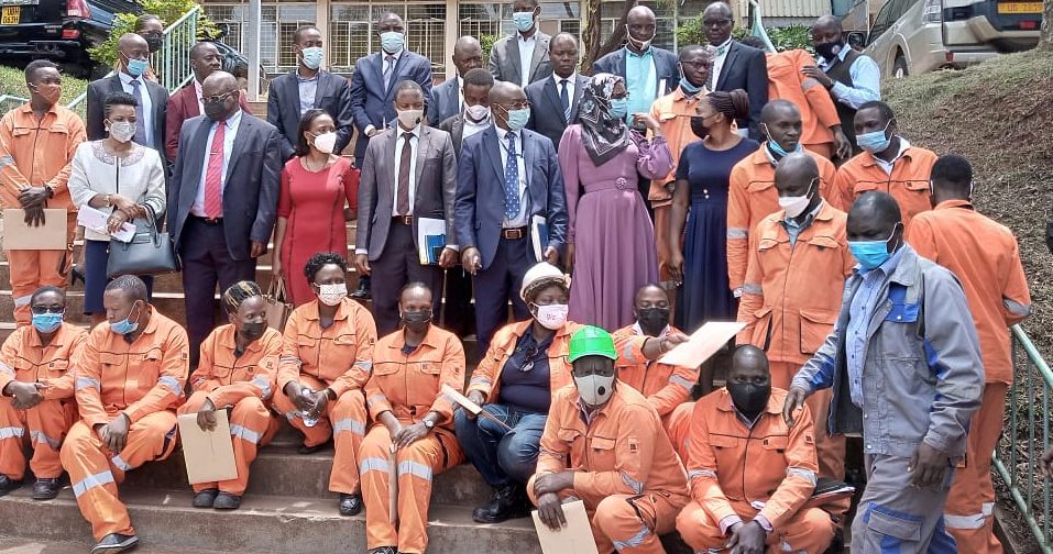 Trainers, trainees and representatives from Nakawa VTC, Uganda
