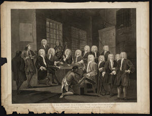 T01795 &copy; Tate Images | Bambridge on Trial for Murder by a Committee of the House of Commons, engraved by Thomas Cook