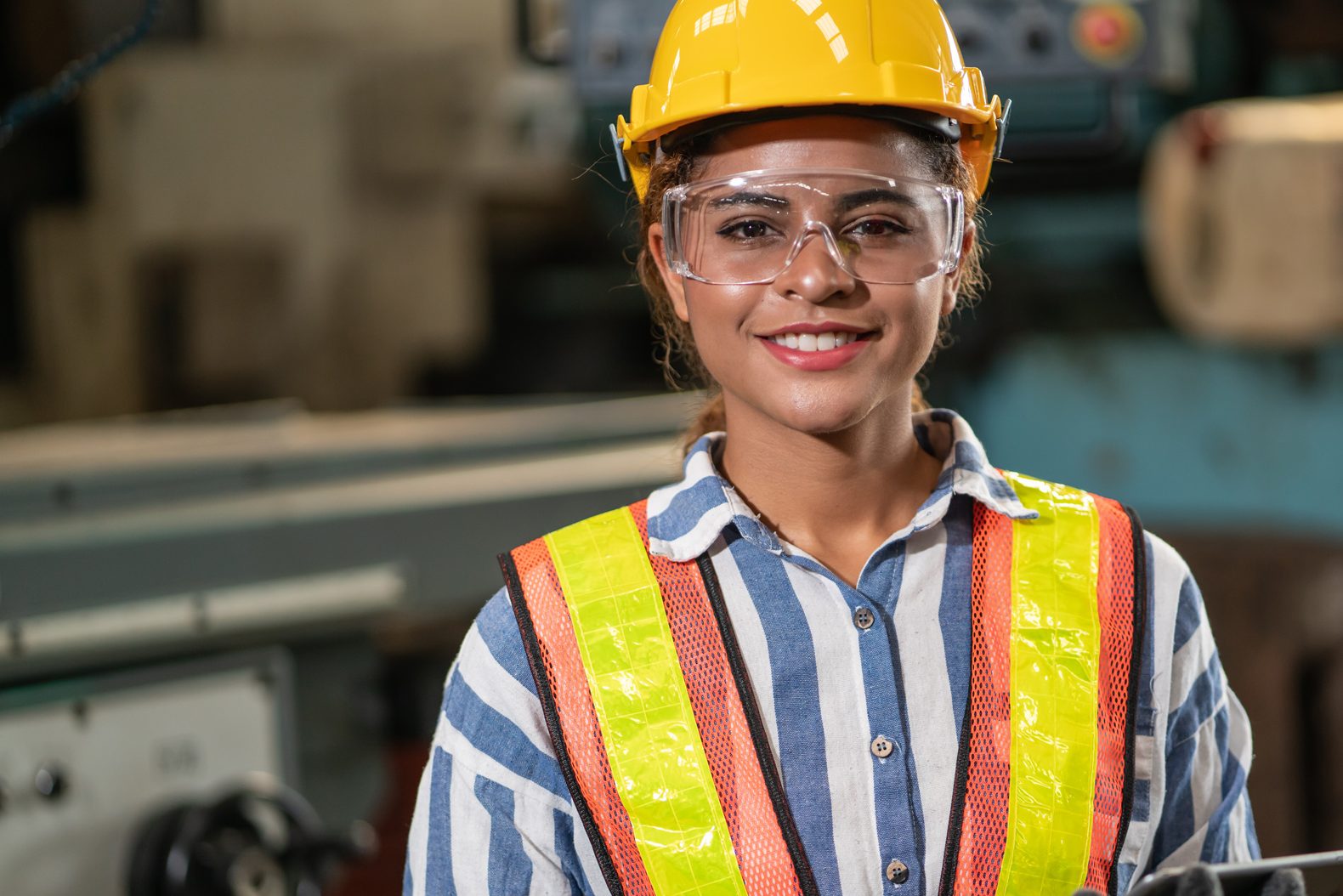 Worker Woman In Warehouse. Professional Team, Quality Control, S