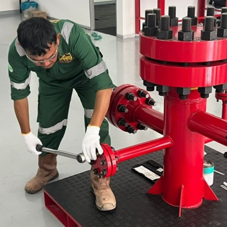 A Learner Doing A Practical Element Of The ECITB's MJI Blended Learning Course