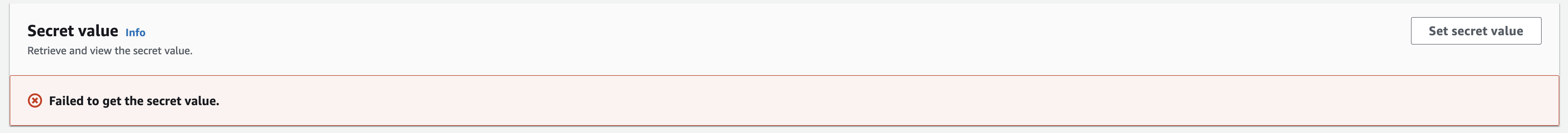 Failed to get secret value