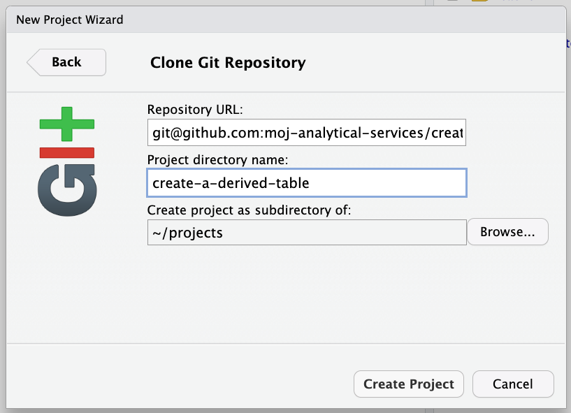 New R Studio version control project