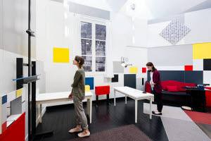I03684 &copy; Tate Images | A reconstruction of Piet Mondrian�s Paris studio based at 26 rue du D�part, Paris. Reconstructed for Tate Liverpool's 'Mondrian and his Studios' exhibition 2014