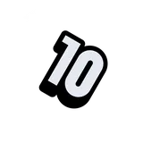 A circular graphic with the number 10 in bold, black and white font at the centre. Surrounding the number are the words “take 10 minutes to shape the future” in a curved, white font, with an asterisk on either side of the text.