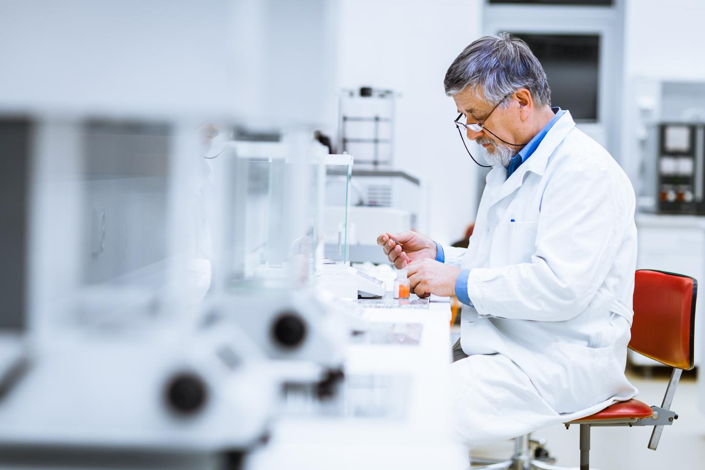 Man in laboratory